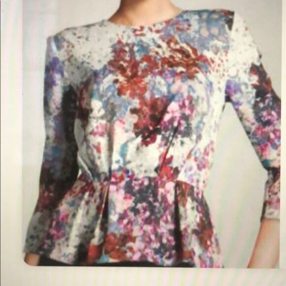 H&M floral peplum top size 4 - Picture 1 of 6